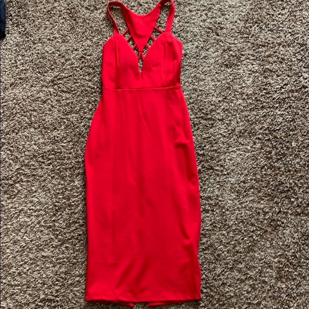 A’GACI brand red dress.